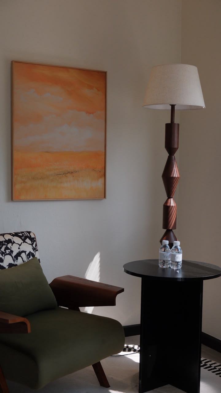 Lamp and armchair